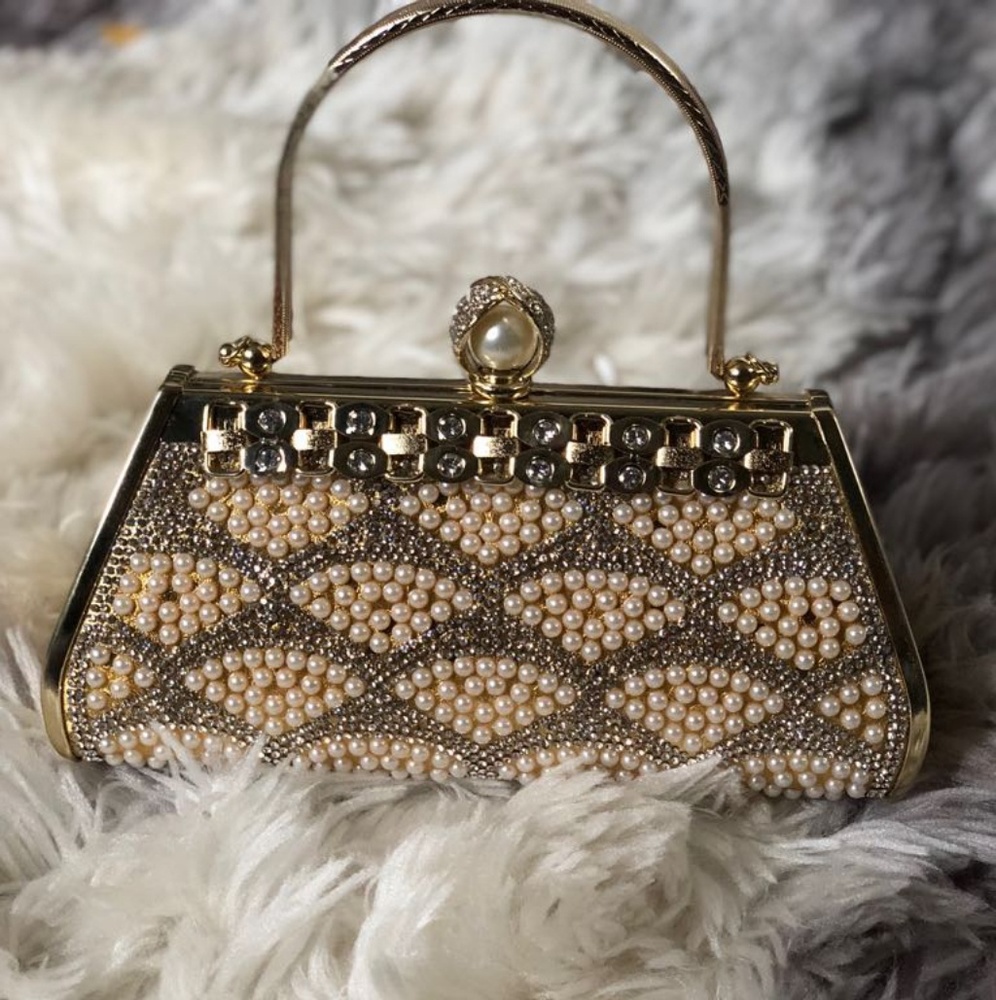 Pearl and Crystal Evening Clutch
